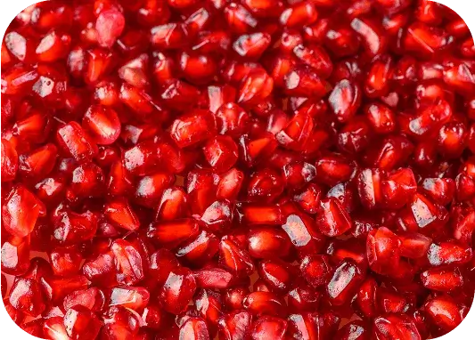 Close-up of pomegranate seeds for antioxidant and cellular protection