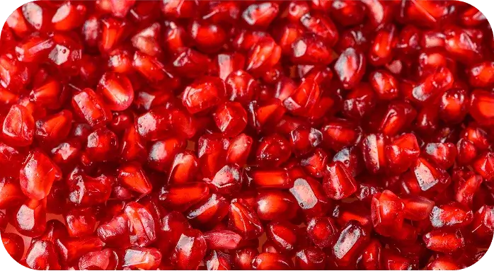 Close-up of pomegranate seeds for antioxidant and cellular protection