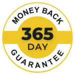 365 day money back guarantee badge